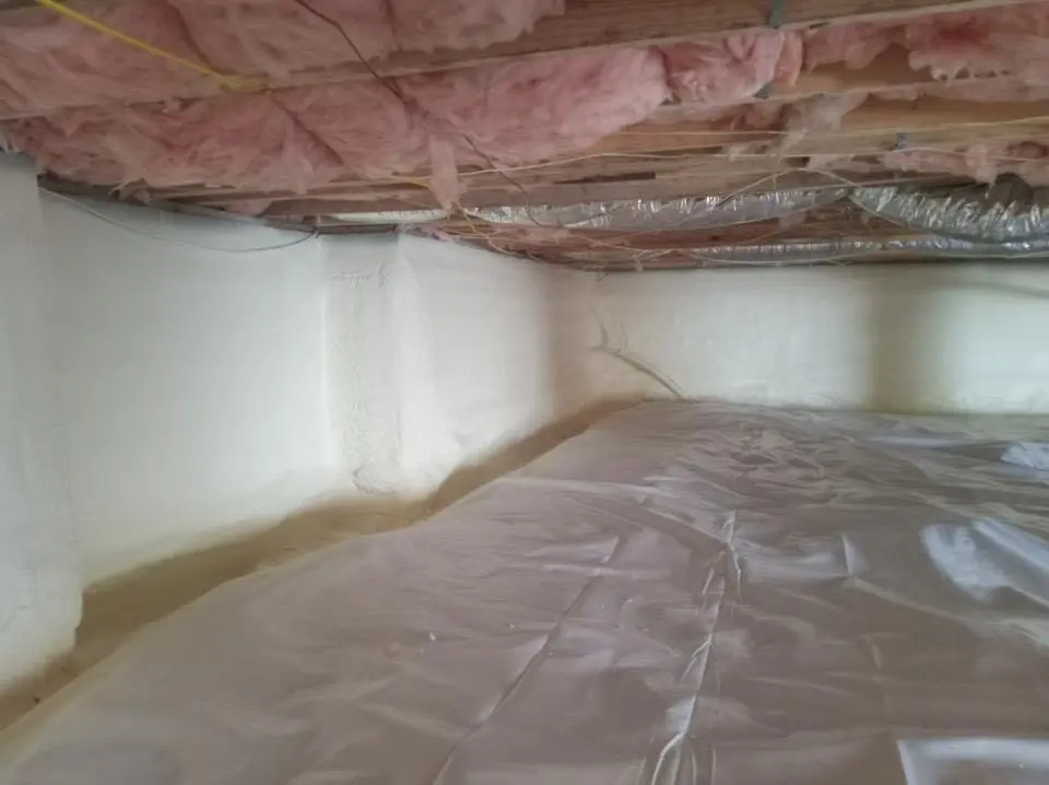 Crawl space encapsulation with closed-cell spray foam for Attic Insulation in Durham