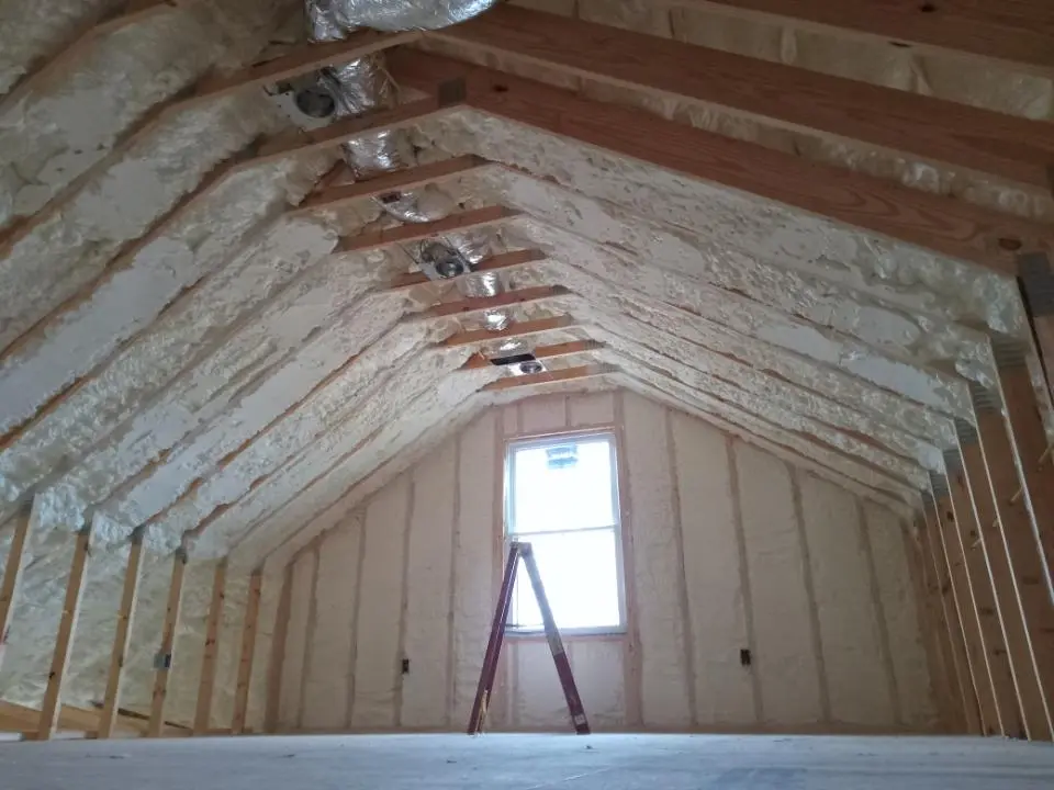 Spray foam roofing application for Crawl Space Insulation project in Durham